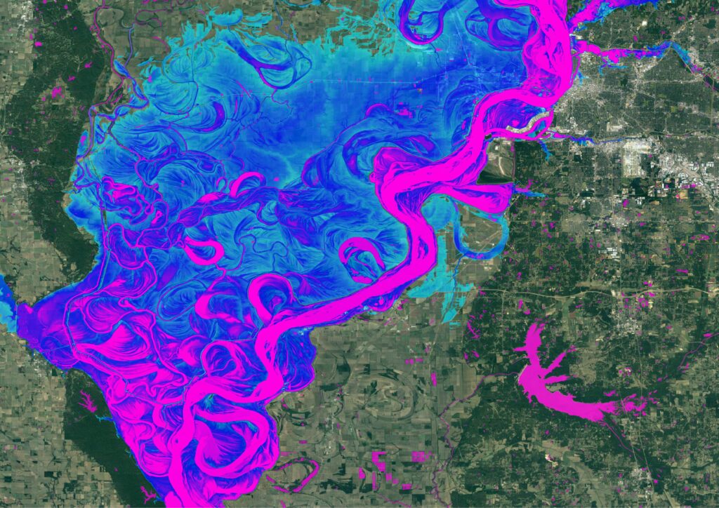 Fathom's US Flood Map - Memphis 200 flood simulation