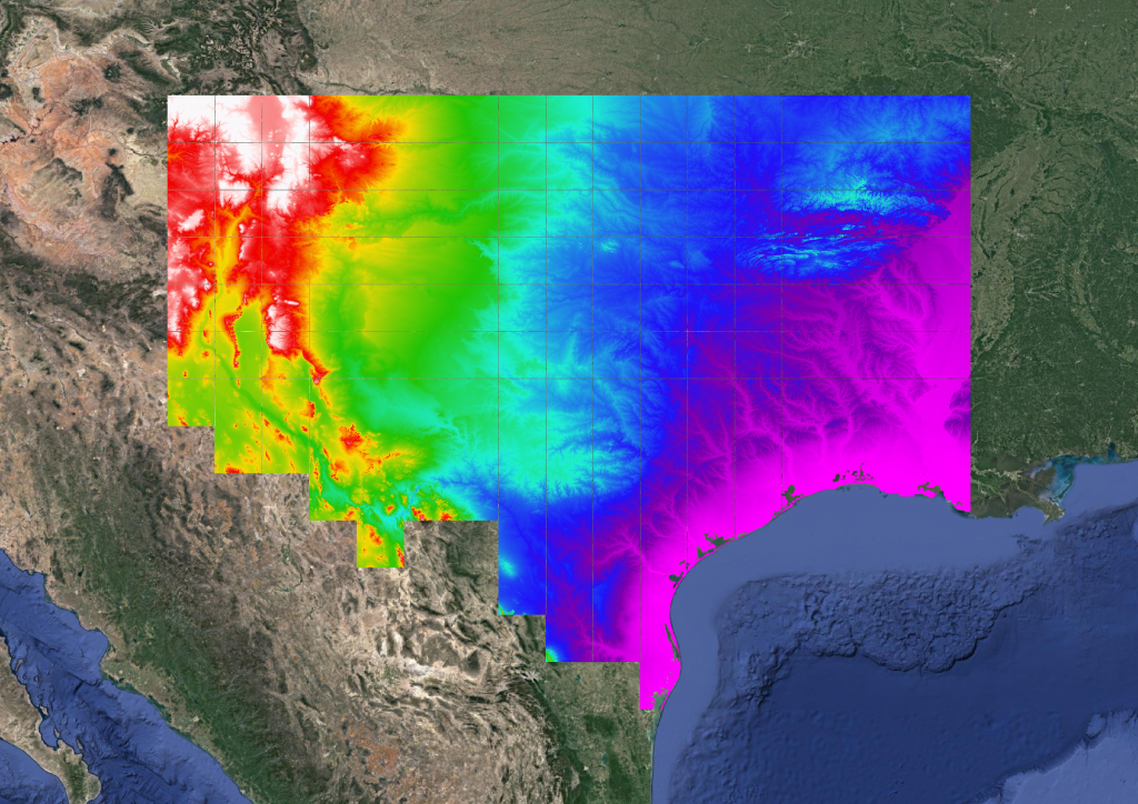 A complete digital elevation map of Texas’ terrain was produced during the project.
