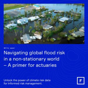 Fathom white paper thumbnail, picture of flooded houses. Primer for actuaries